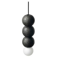 Lava Stone and Aluminum Pendant Light, “Oops, ” by Buzao
