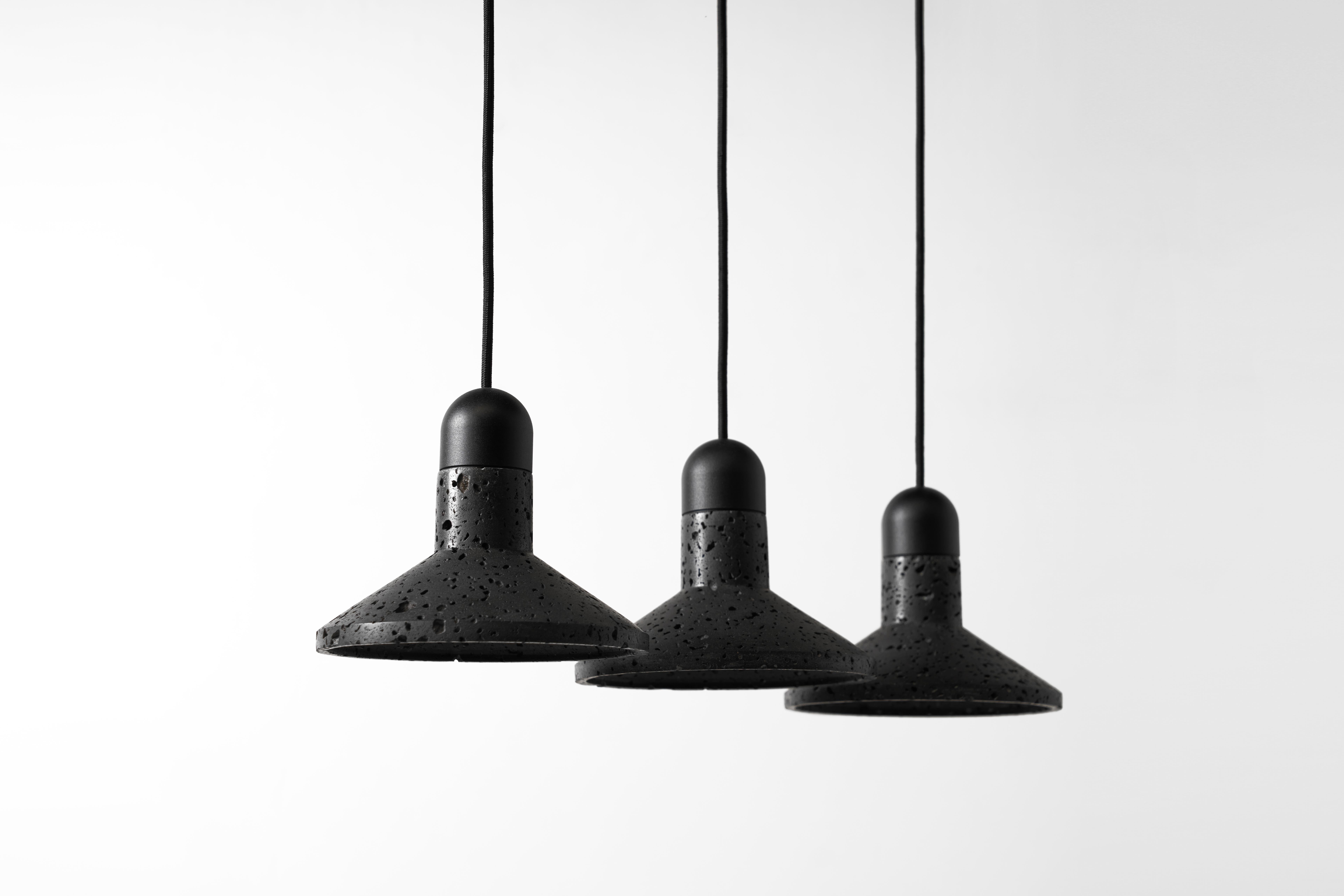 Lava Stone and Aluminum Pendant Light, “Shang, ” by Buzao In New Condition In Beverly Hills, CA