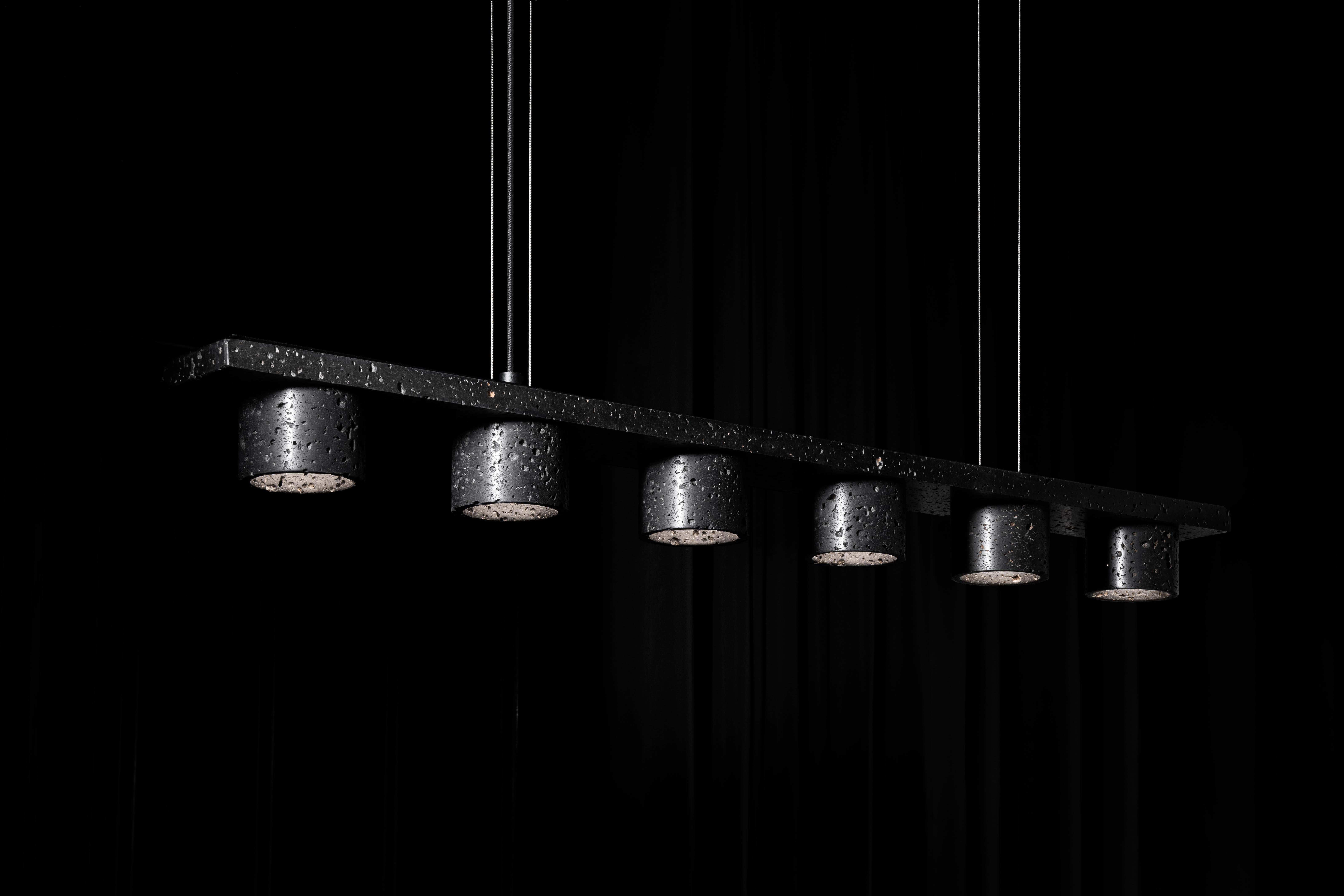 Lava Stone and Aluminum Pendant Light, “T6, ” by Buzao In New Condition In Beverly Hills, CA