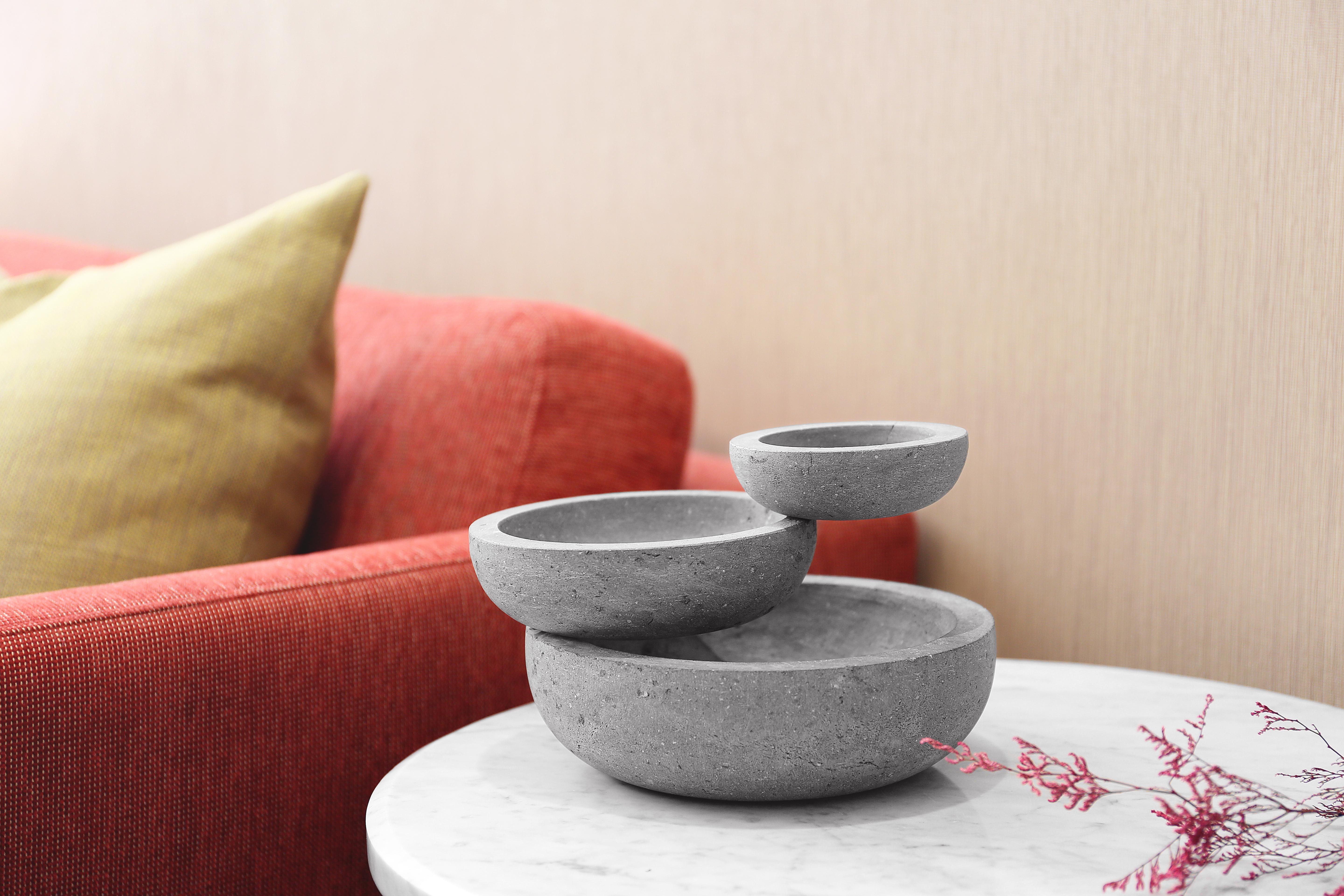 Contemporary Balancing Stone Sculptural Bowl from the Balance Collection by Joel Escalona