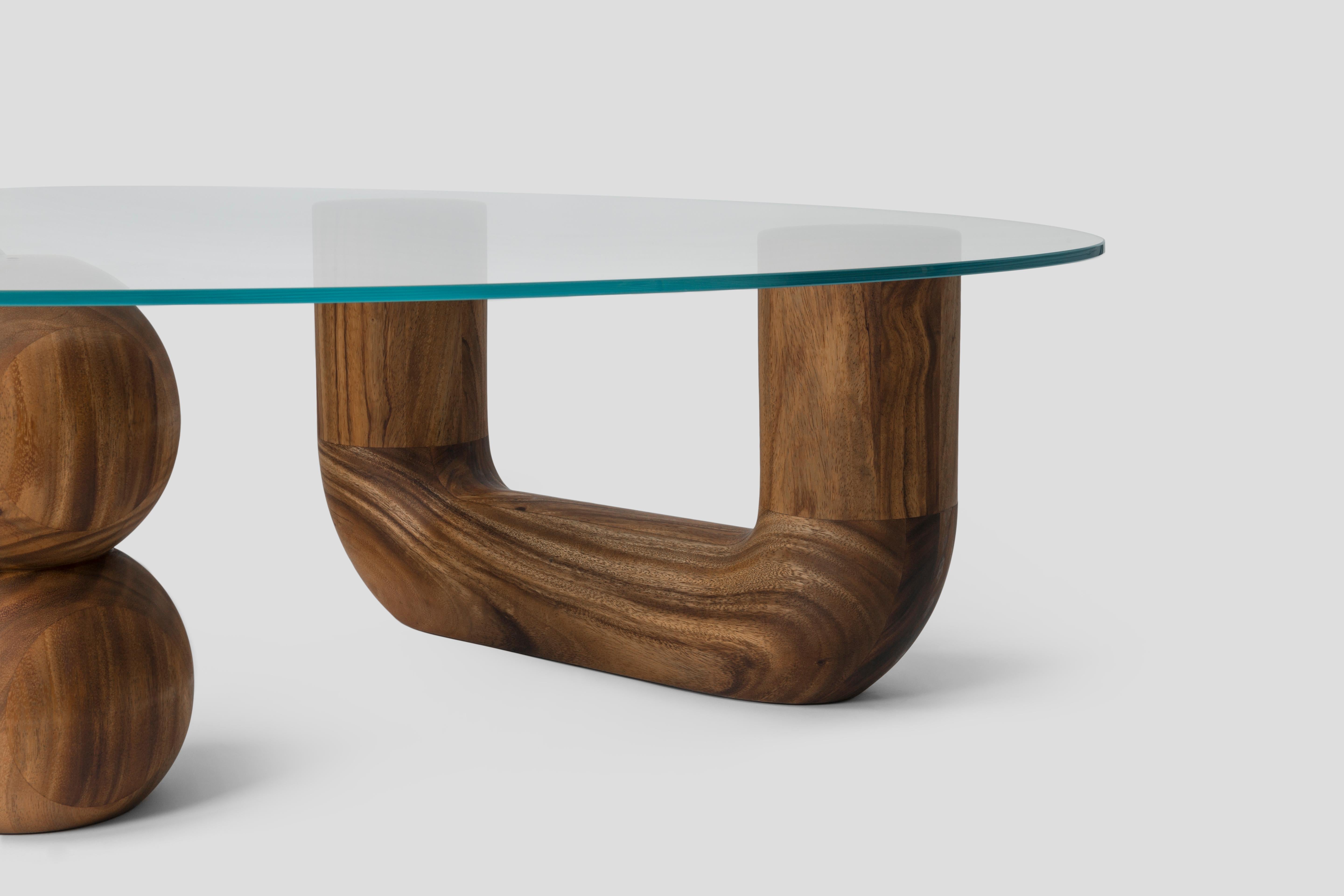 stone and glass coffee table