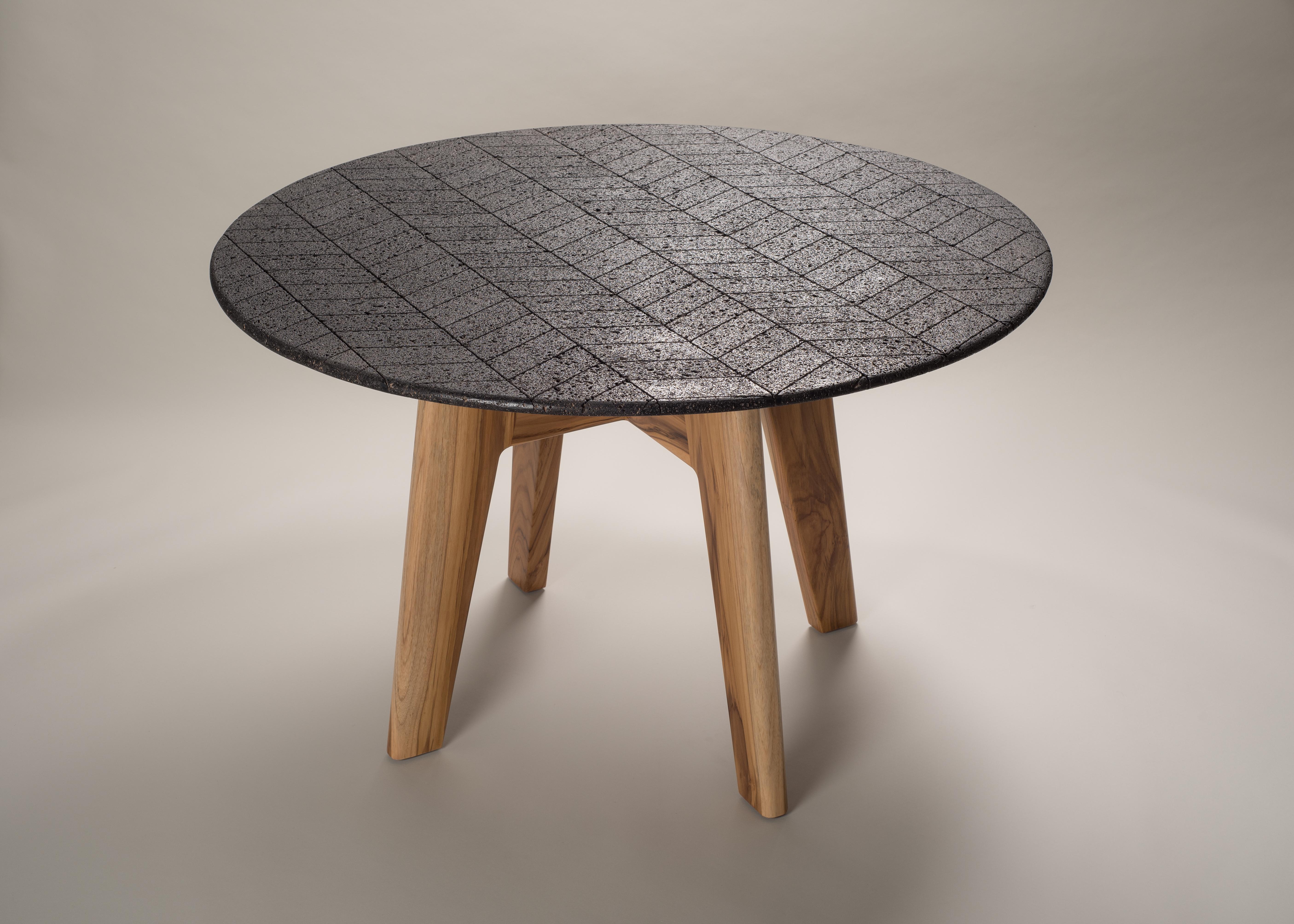 Mexico’s wealth and history emanate from the pores of its volcanic stone. It is a material that transmits strength and keeps untold stories, and Peca has mastered the art of polishing and molding it into soft, inviting objects. The lava dining table