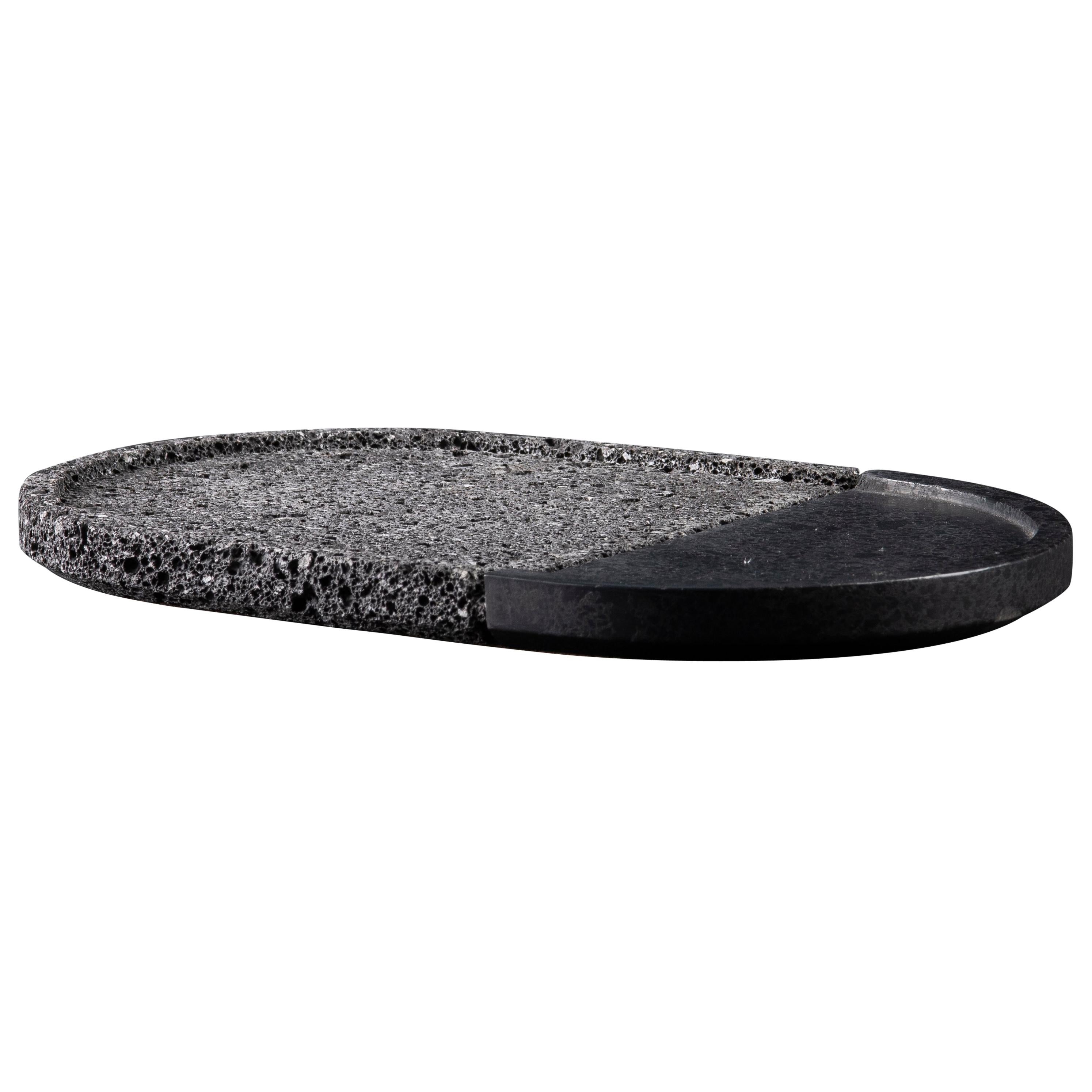 Lava-Tablett mit ovalem, Vulkanstein