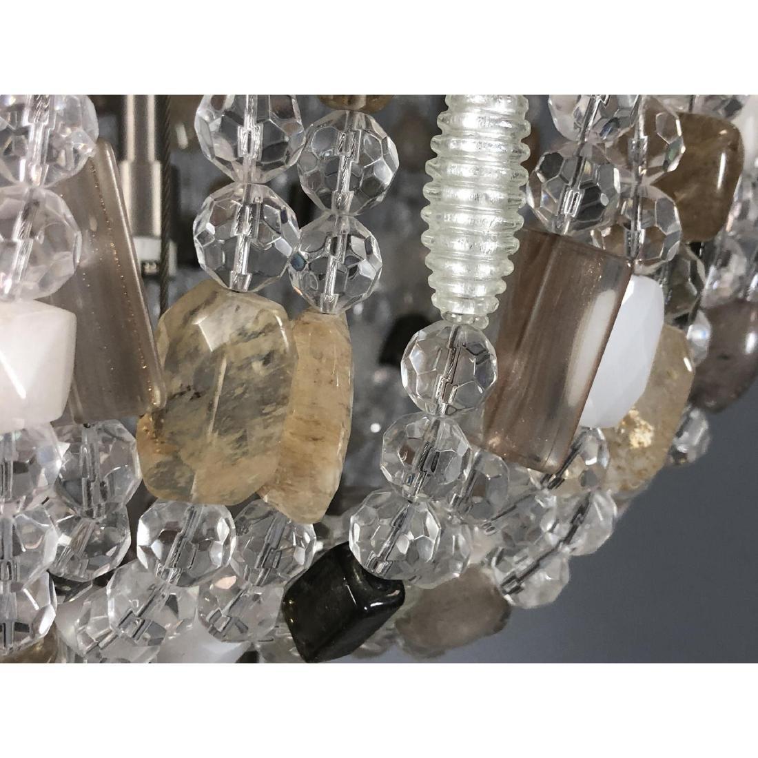 Organic Modern Rock Crystal Murano Glass Bead Chandelier Thomas Fuchs Boyd Lighting Lavaliere
