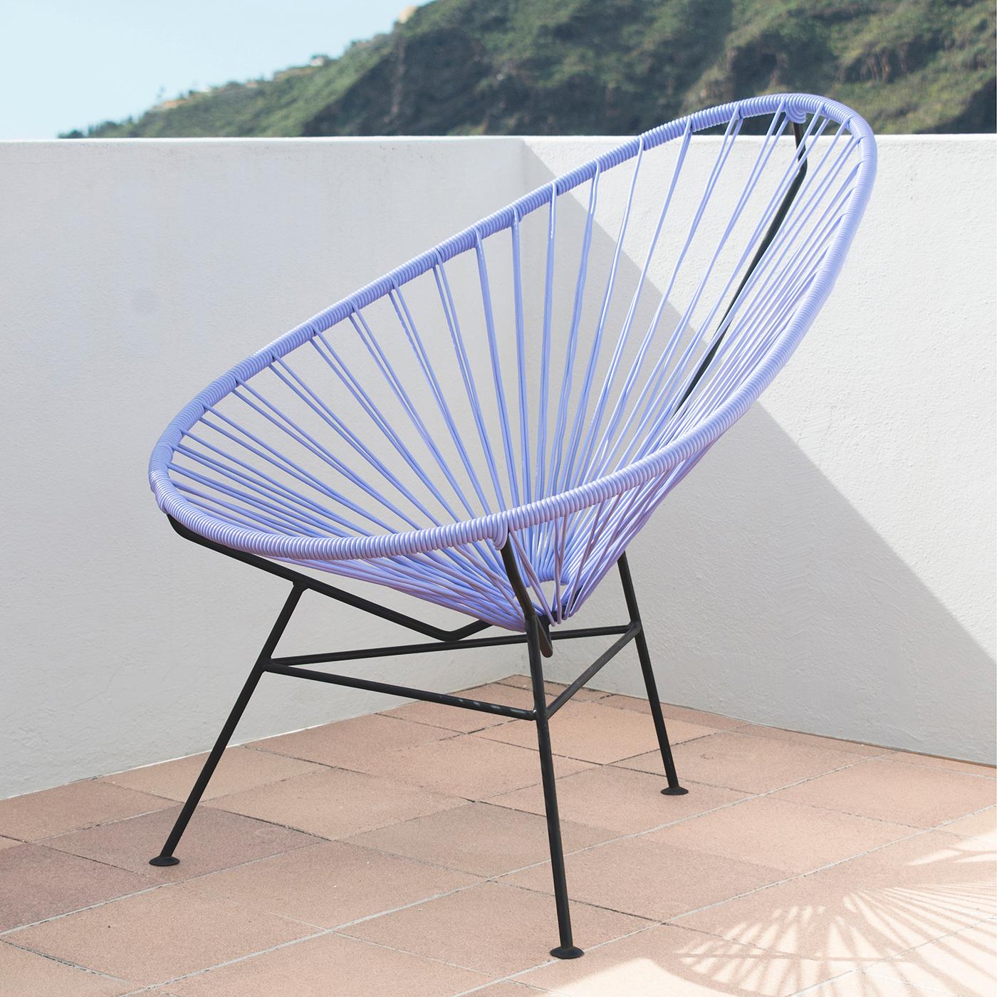 Sedia Lavander Acapulco di OK Design
Dimensioni: D 110 x L 79 x H 72 cm.
Materiali: Metallo verniciato a polvere, Corde in PVC.

Disponibile con cornice nera, bianca o in acciaio inox.
Disponibile in altri colori. Contattateci.

L'Original Acapulco