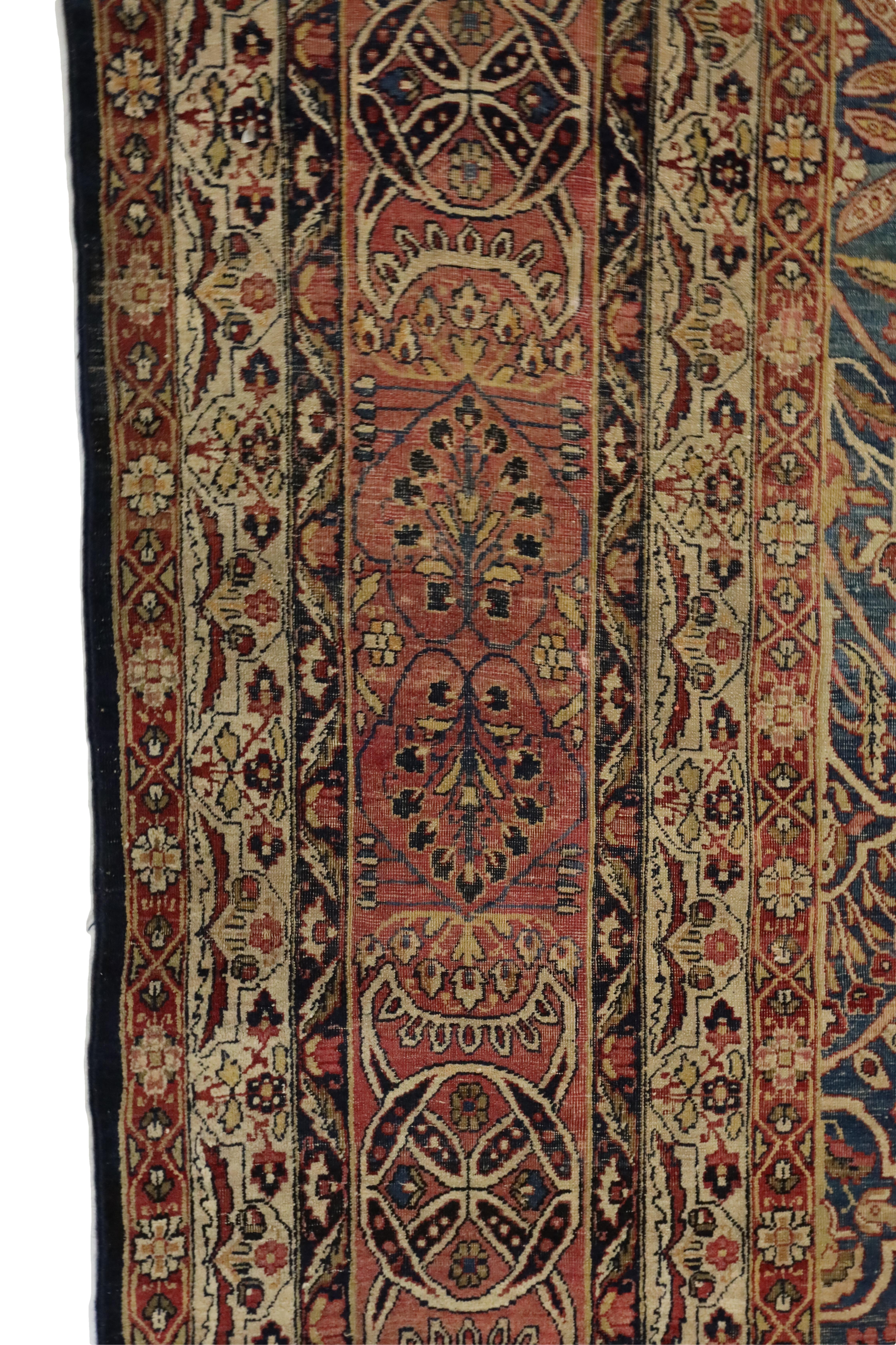 Perse Tapis ancien Lavar-Kerman - 9'5