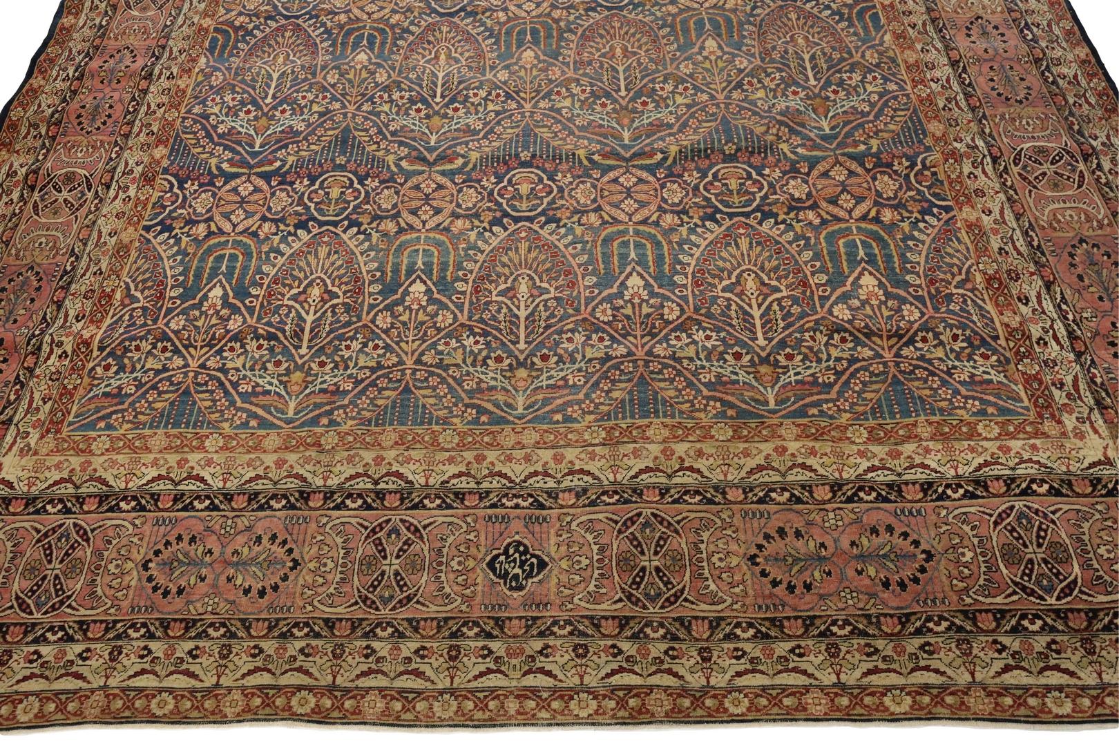 Noué à la main Tapis ancien Lavar-Kerman - 9'5