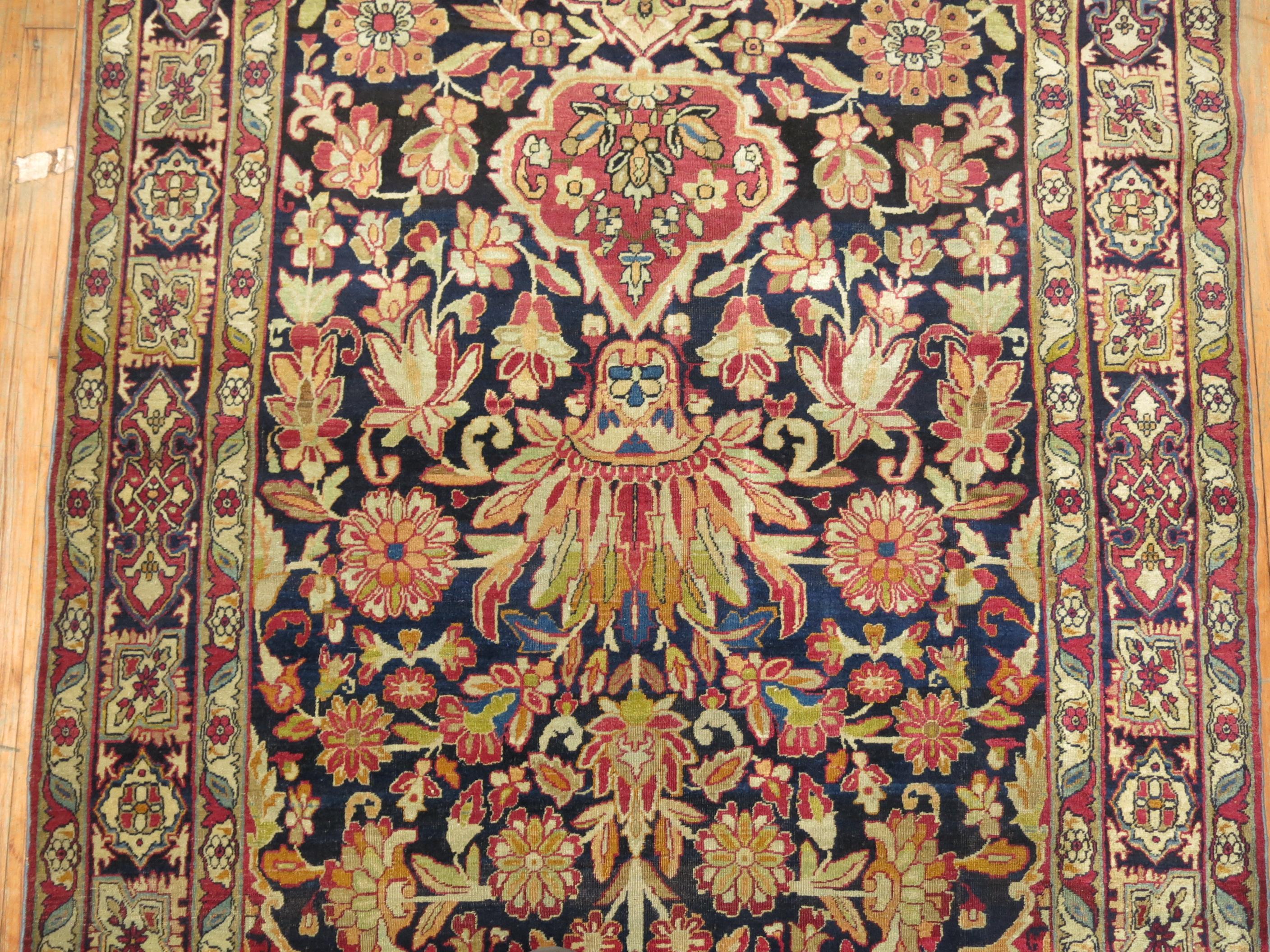 Hand-Woven Zabihi Collection Lavar Kerman Collectible Caliber 19th century Rug For Sale