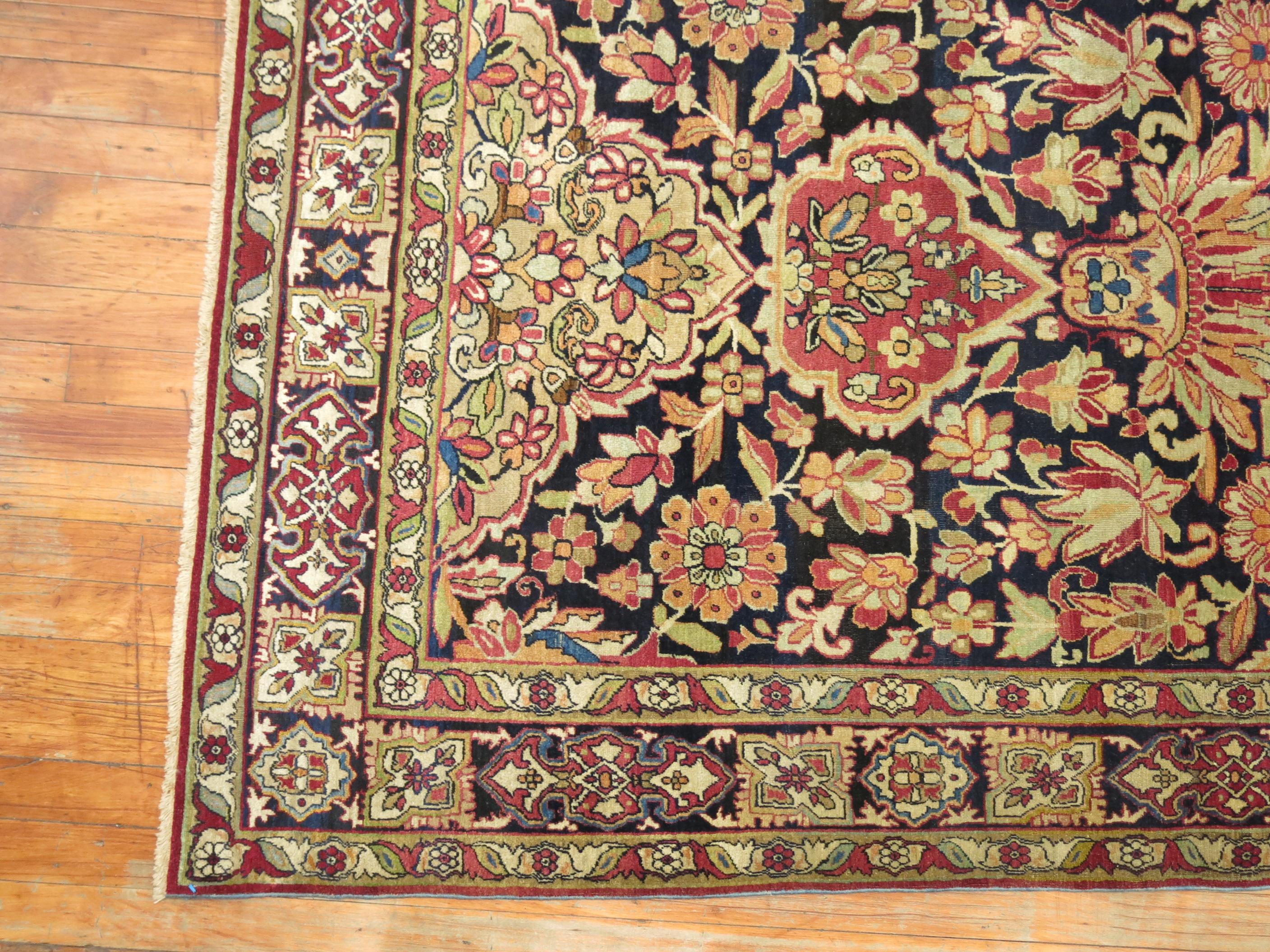 19th Century Zabihi Collection Lavar Kerman Collectible Caliber 19th century Rug For Sale