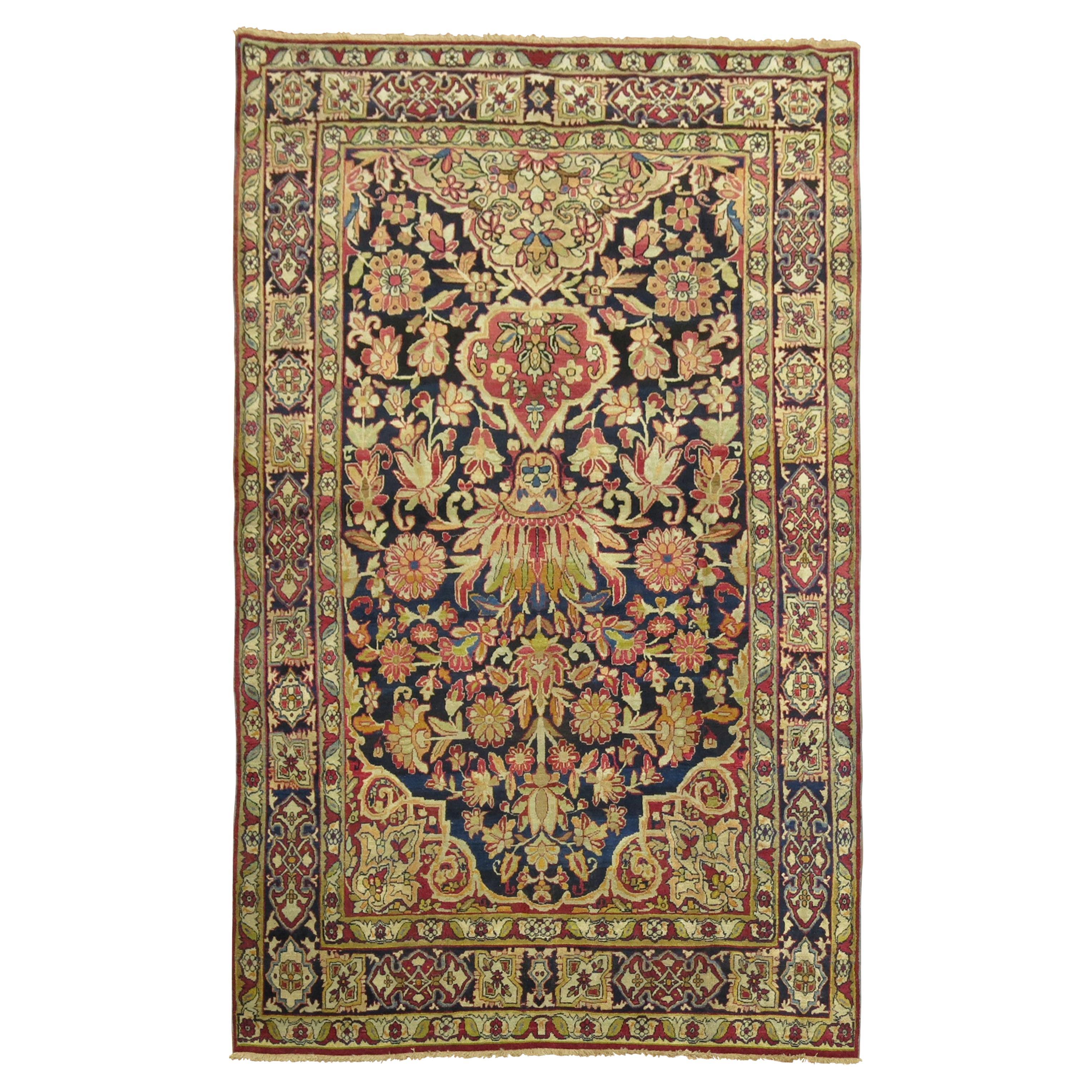 A late 19th century Persian Lavar Kerman rug

4'1'' x 6'8''

The province and city of Kerman in Central Persia continued to make extraordinary carpets throughout the 19th century and turn of the 20th century. Satellite workshops were set up in