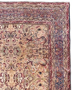 Antique Persian Lavar Kirman Rug, 19th Century