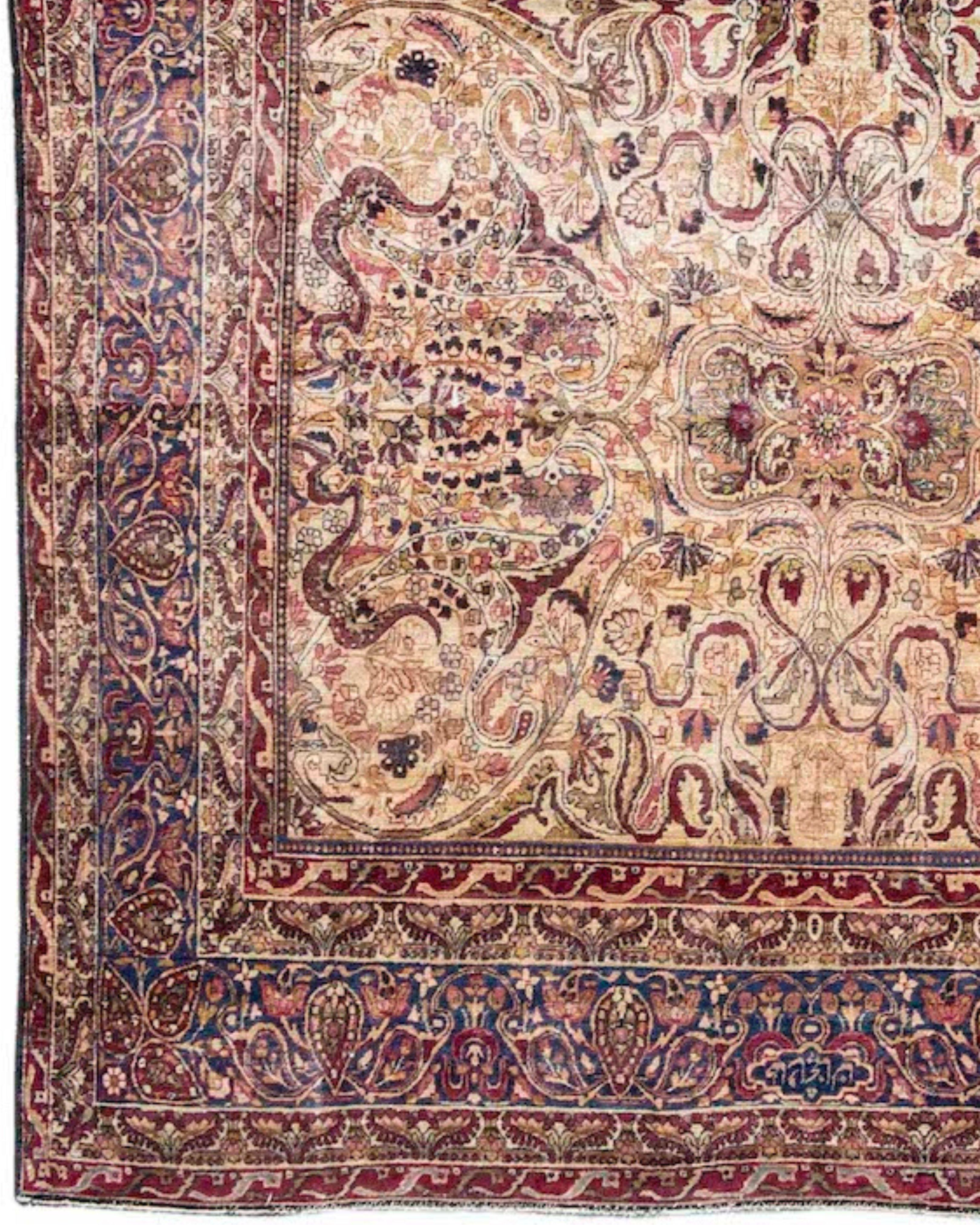 Antique Persian Lavar Kirman Rug, 19th Century In Excellent Condition For Sale In San Francisco, CA