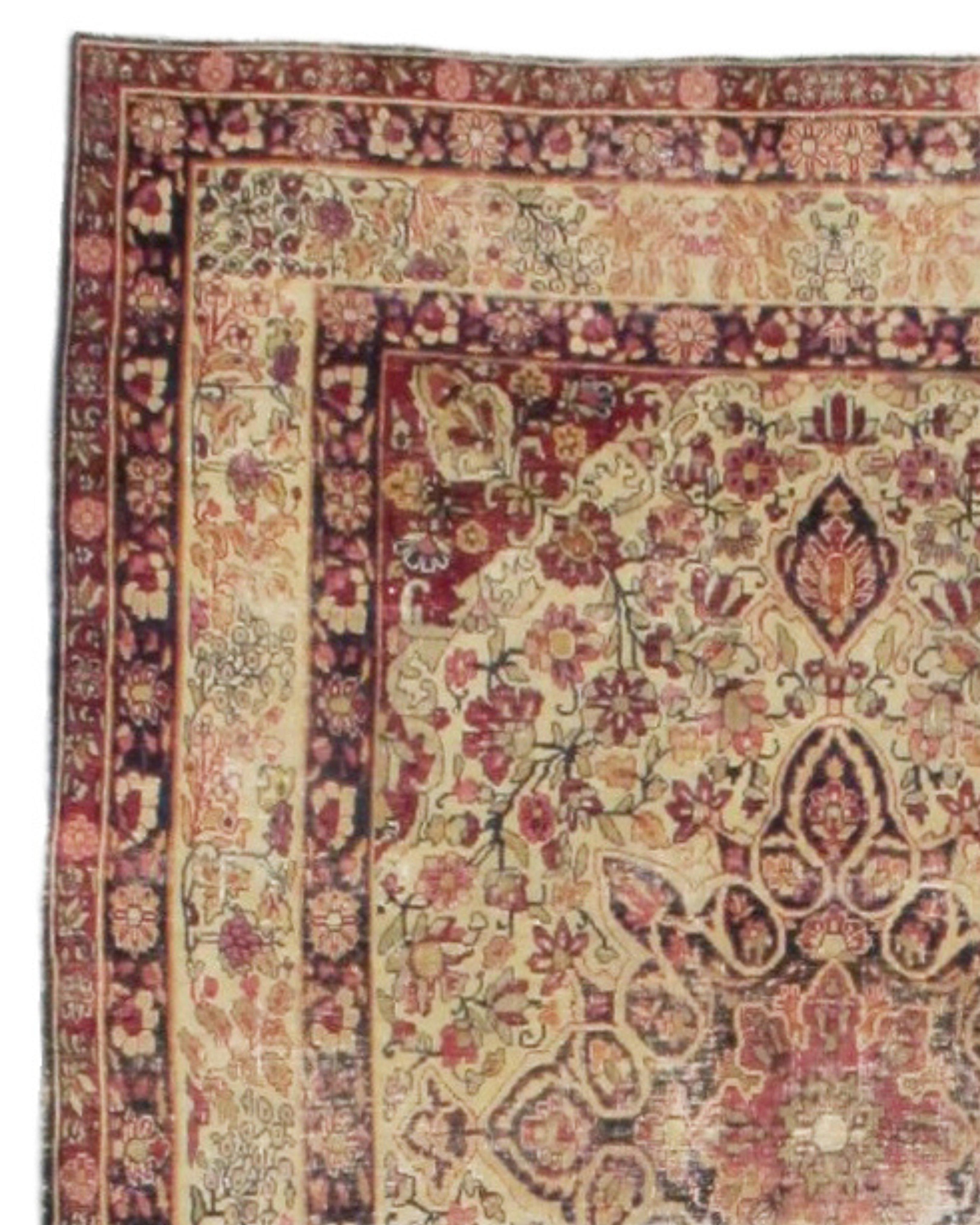 Persian Lavar Kirman Rug, 19th Century For Sale