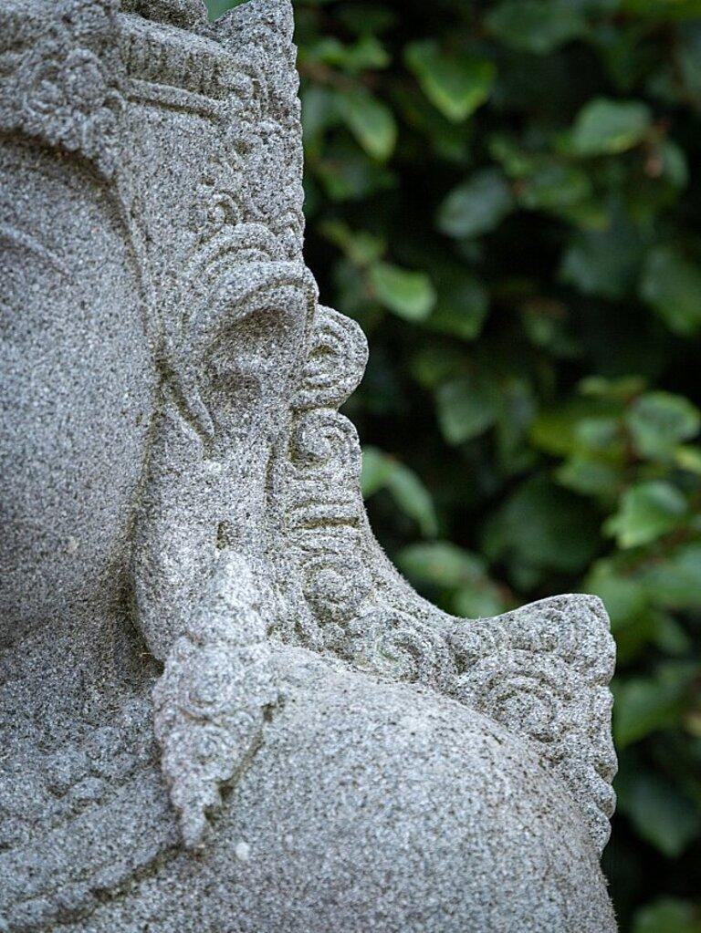 Lavastone Statue of Dewi Sri from Indonesia Original Buddhas For Sale 4