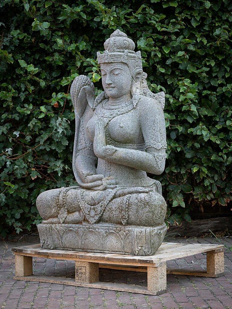 Indonesian Lavastone Statue of Dewi Sri from Indonesia Original Buddhas For Sale