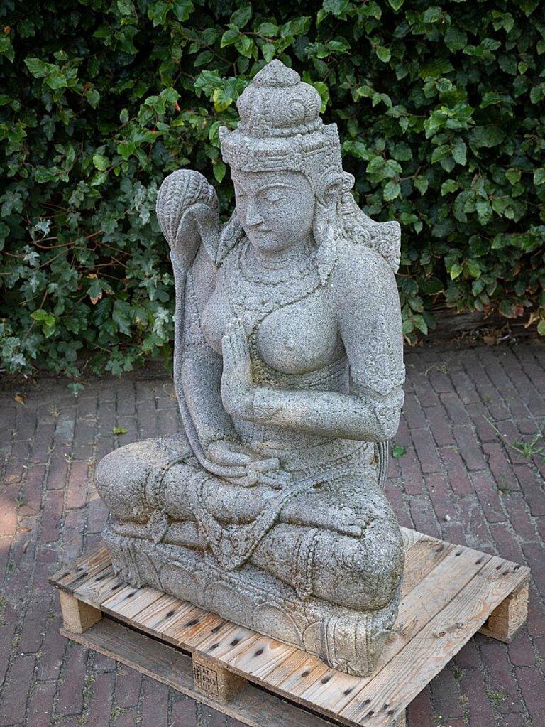 Lavastone Statue of Dewi Sri from Indonesia Original Buddhas For Sale 1