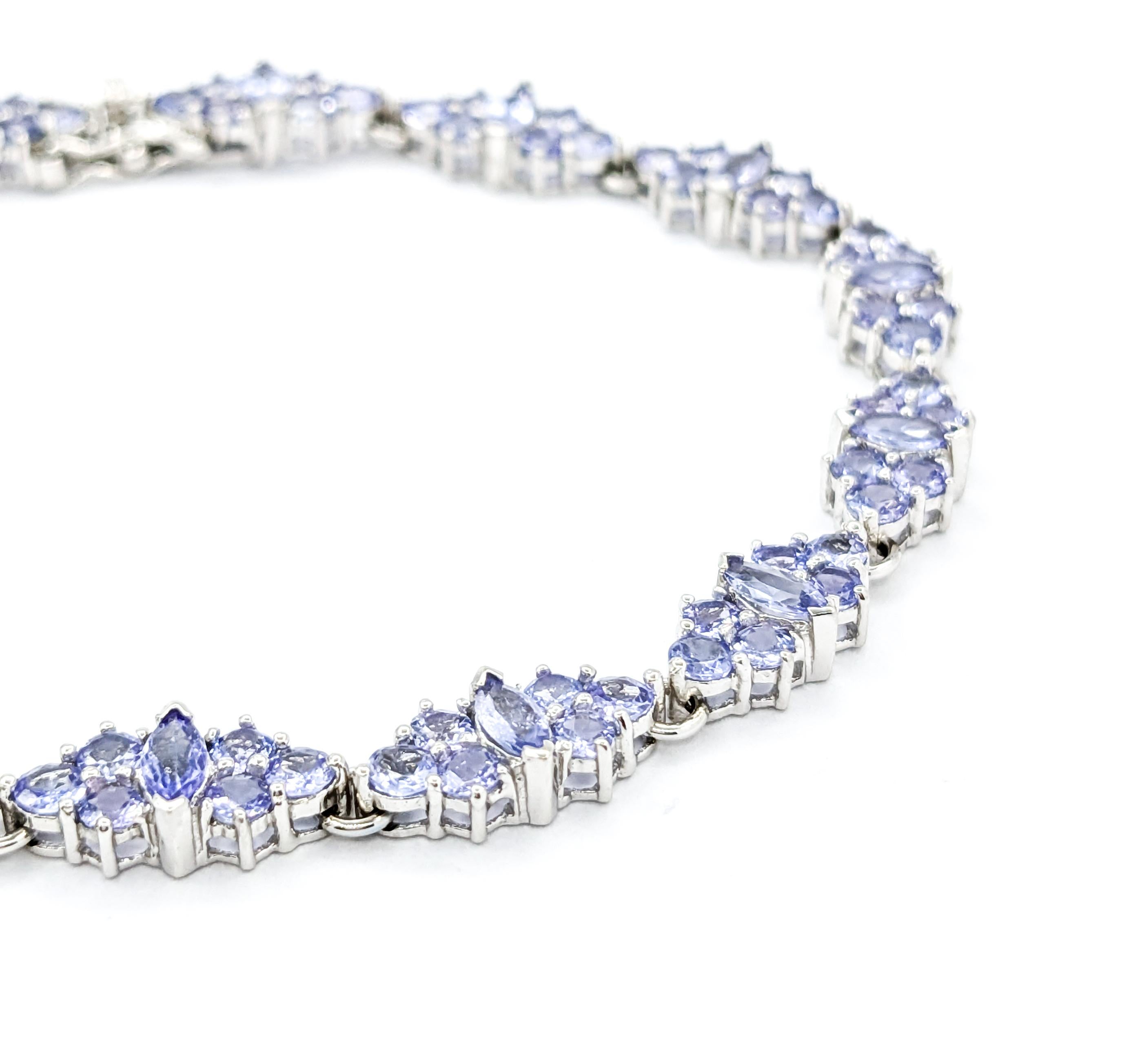 Contemporary Lavender 8.5ctw Tanzanite Tennis Bracelet in White Gold