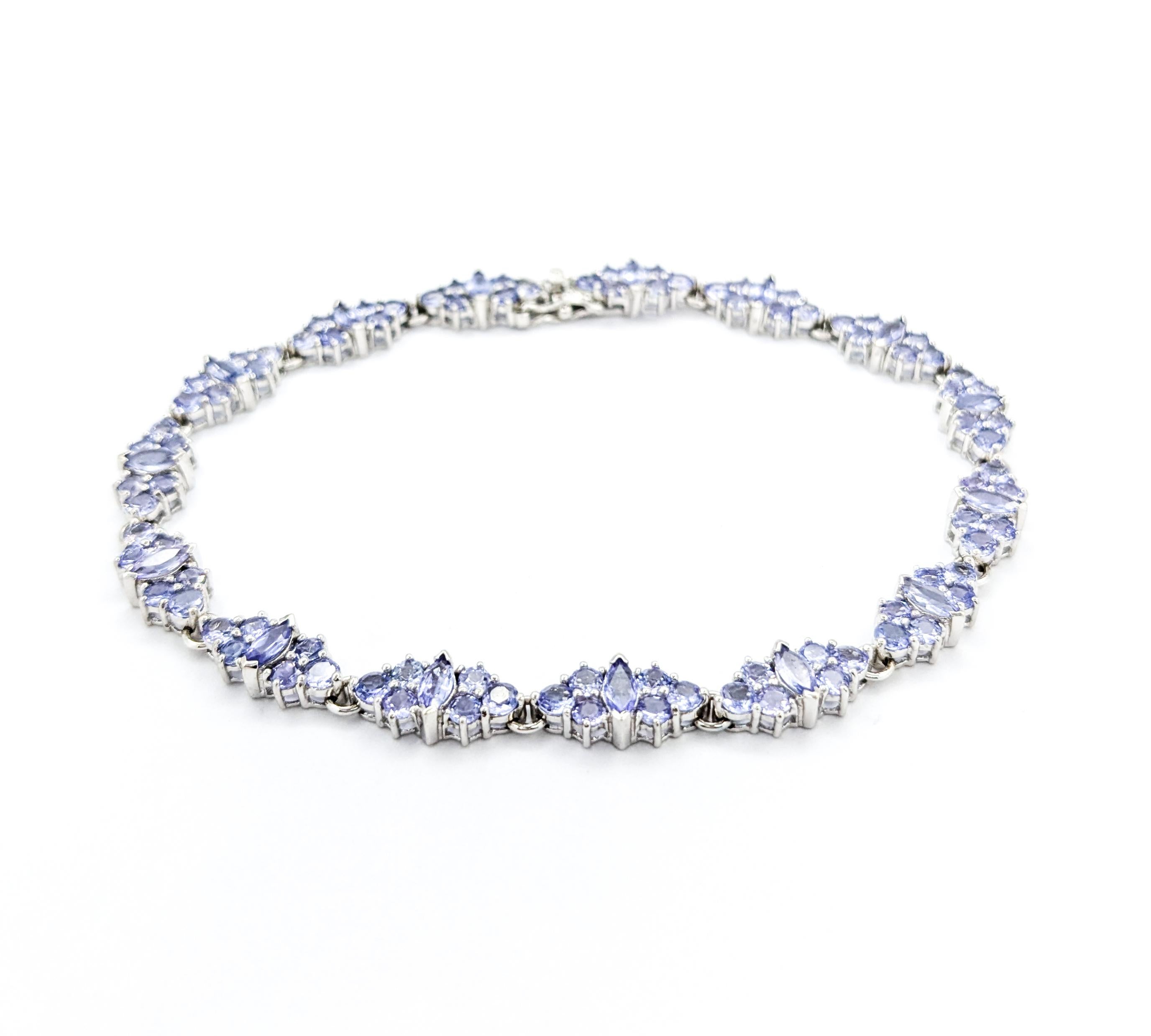 Round Cut Lavender 8.5ctw Tanzanite Tennis Bracelet in White Gold