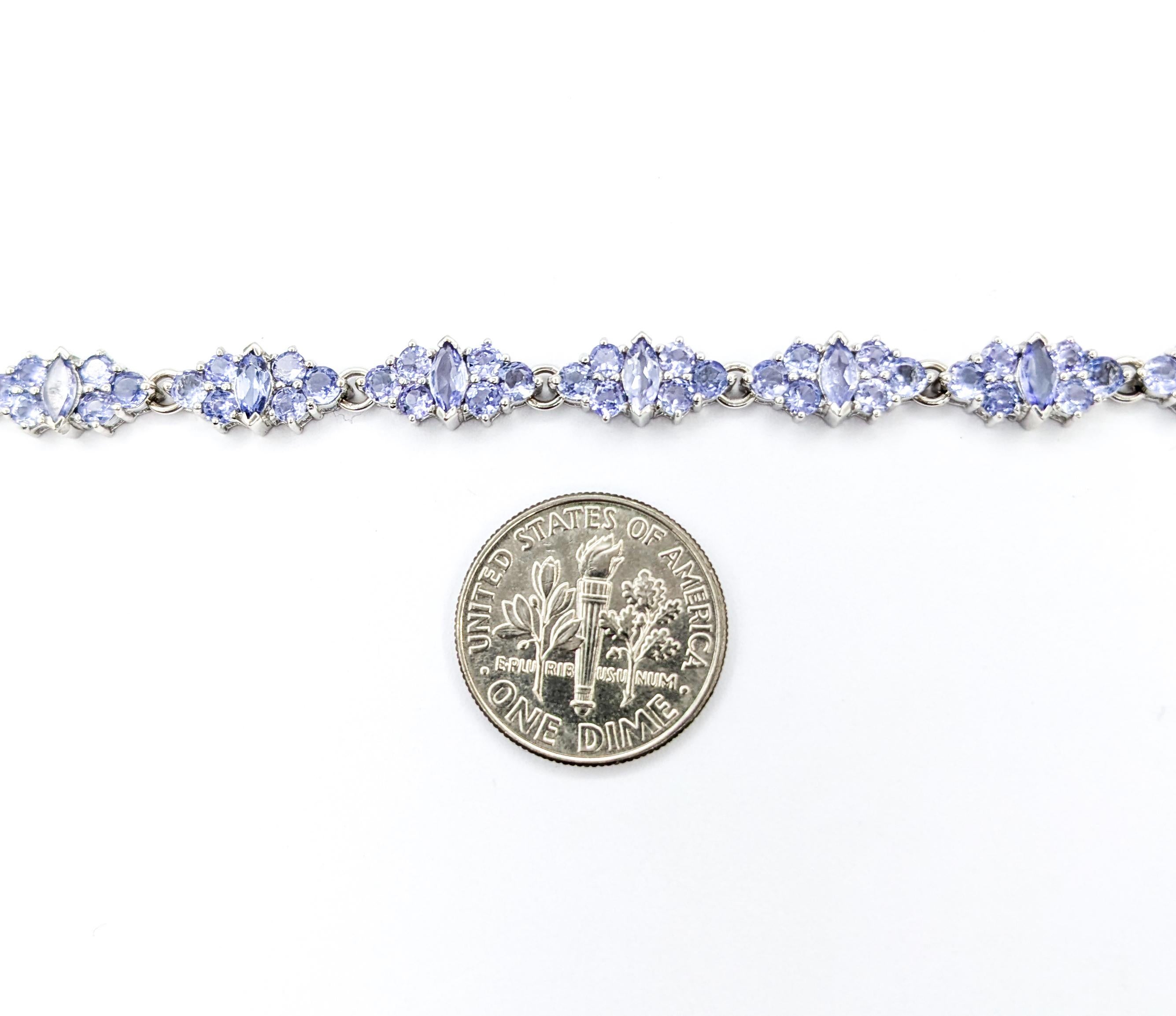 Lavender 8.5ctw Tanzanite Tennis Bracelet in White Gold 2