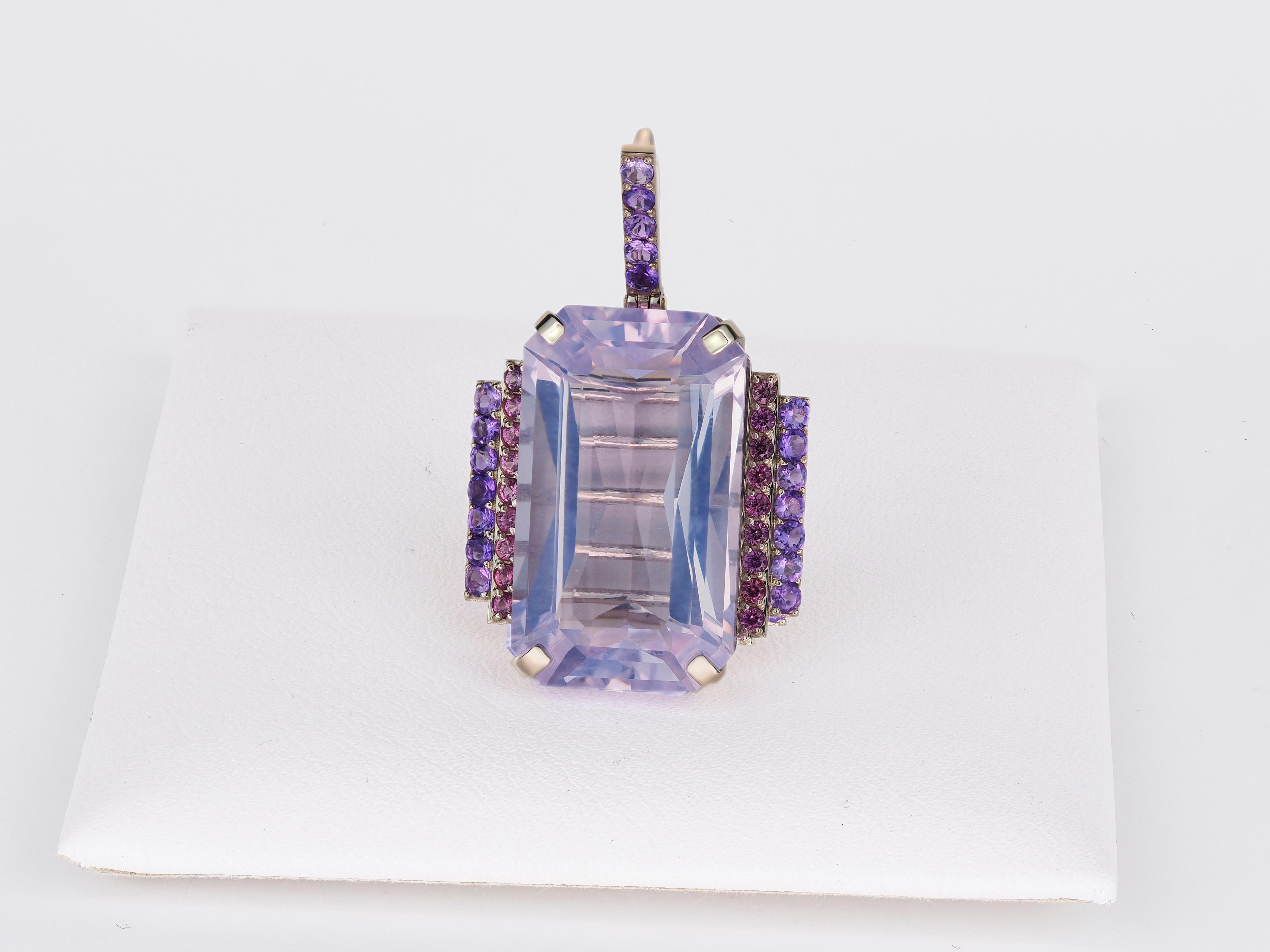 Women's Lavender Amethyst Pendant in 14k Gold