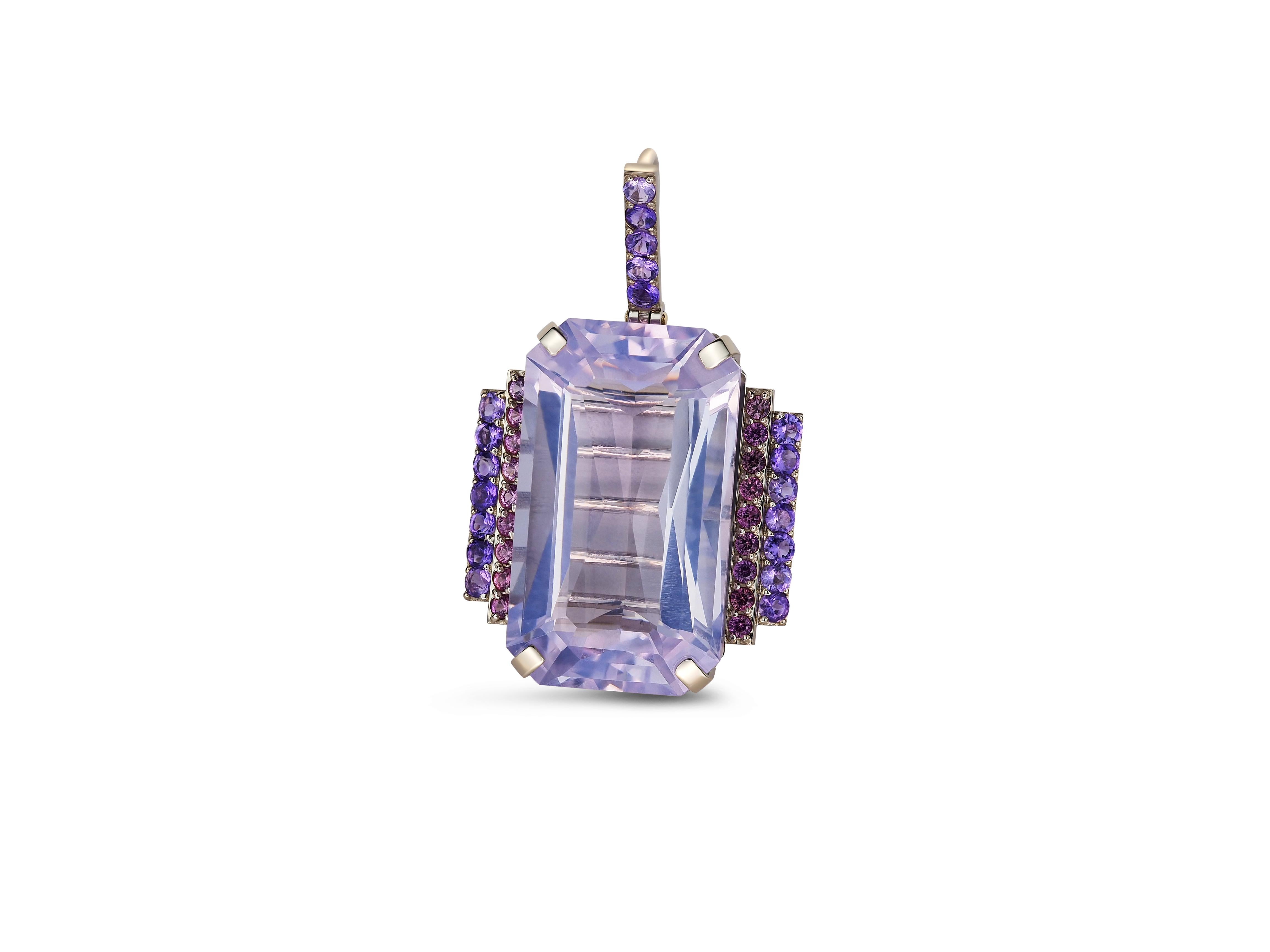 Lavender Amethyst Pendant in 14k Gold 1