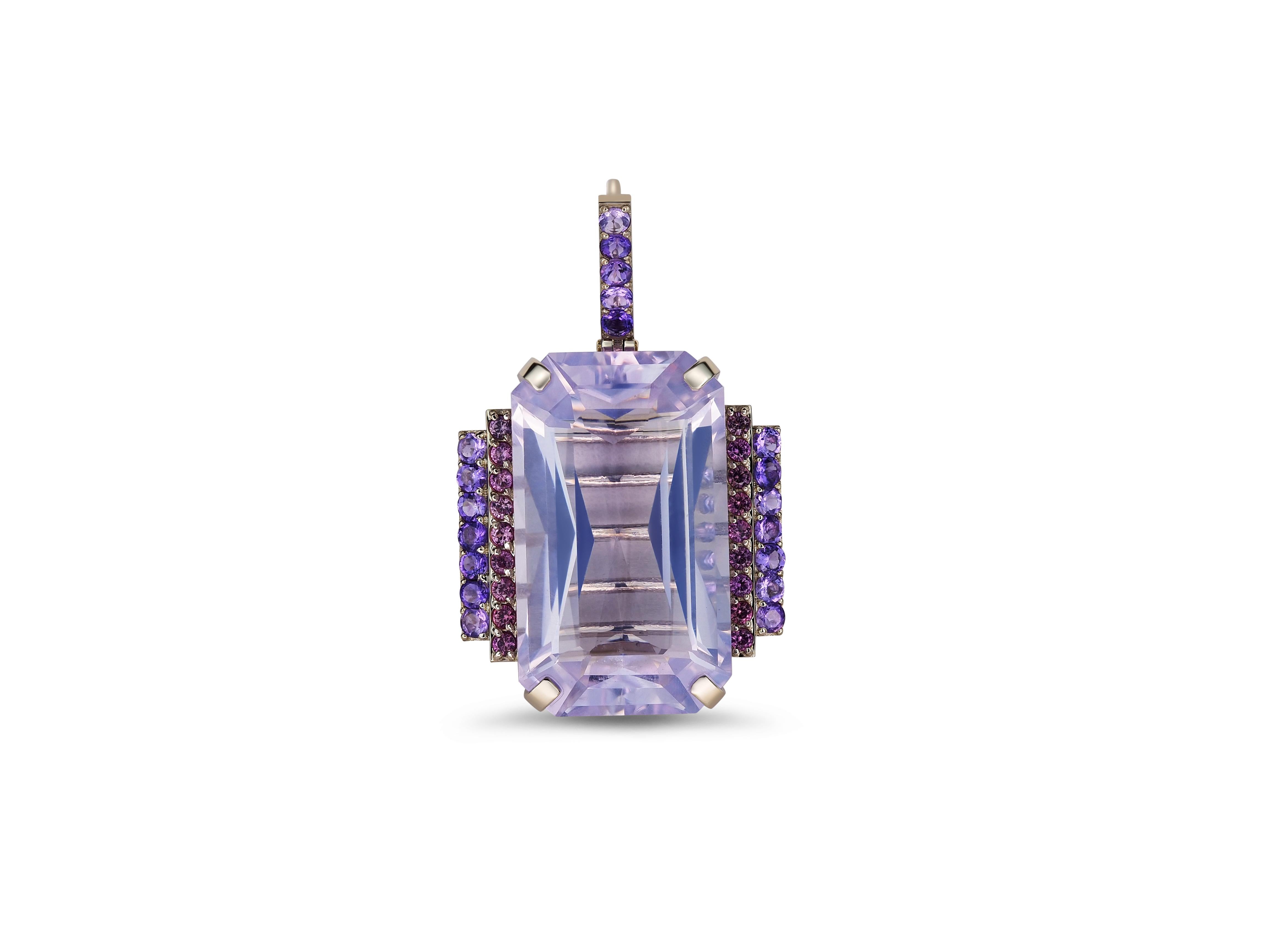 Lavender Amethyst Pendant in 14k Gold 2