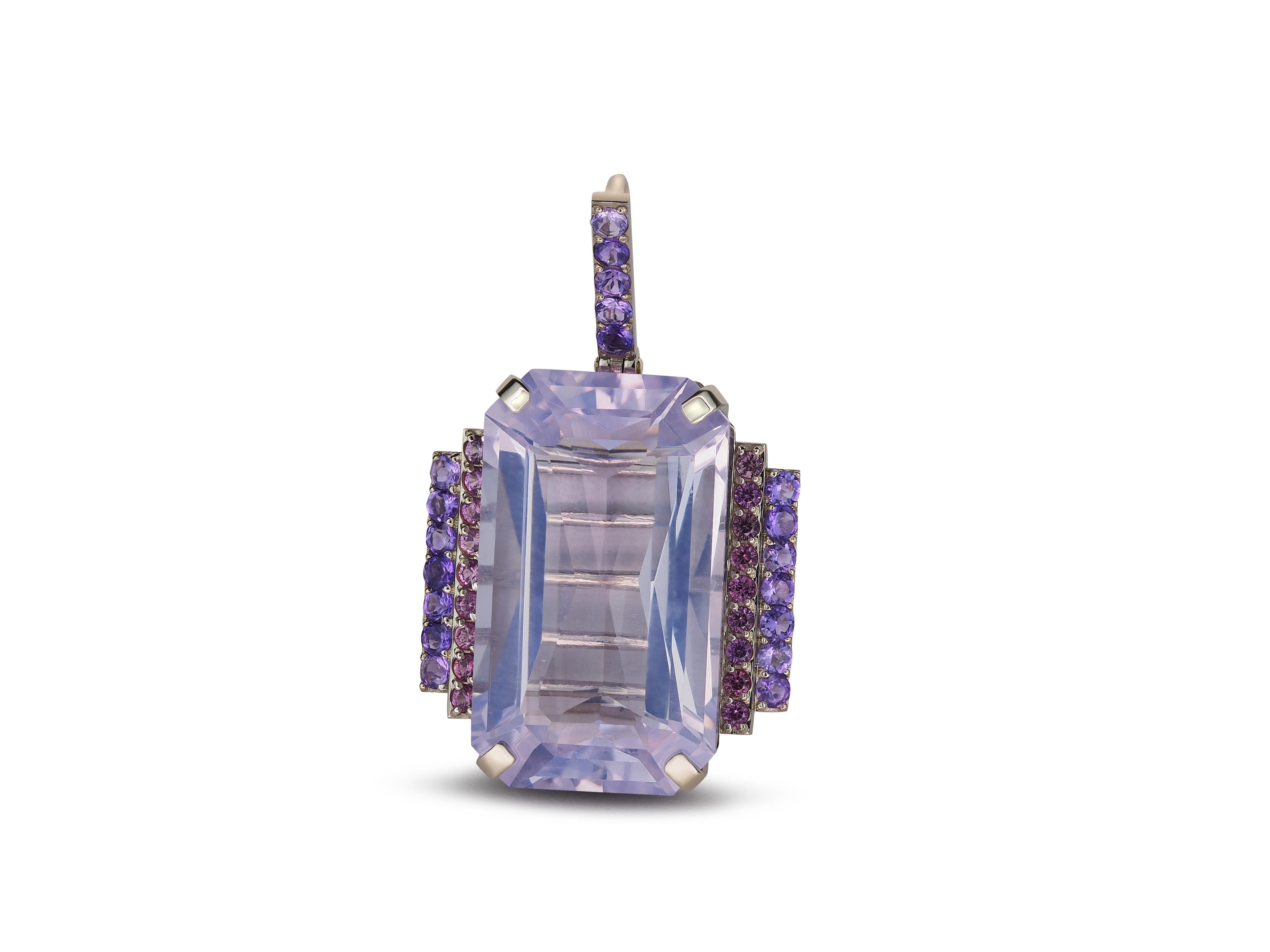 Lavender Amethyst Pendant in 14k Gold 3