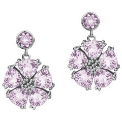 Lavender Amethyst Single Blossom Drop Earrings