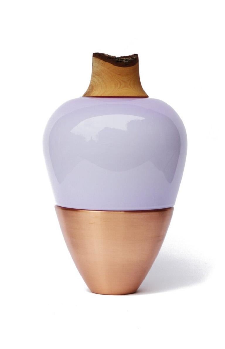 Contemporary Lavender and Brass Patina India Vessel I, Pia Wüstenberg For Sale