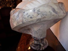 Lavender and Cream Marble Bust in Louis XVI Neoclassical Style
