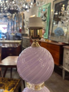 Lavender and Gold Murano Glass Lamps