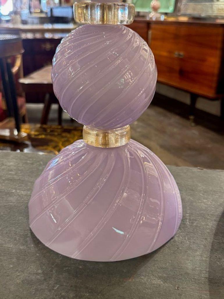 Italiano Lampade in vetro di Murano color oro e lavanda in vendita