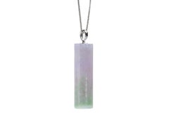 Lavender and Green Jadeite Cylinder Pendant, Certified Untreated