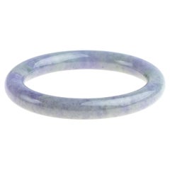 Lavender and Light Green Jadeite Jade Bangle, Certified Untreated