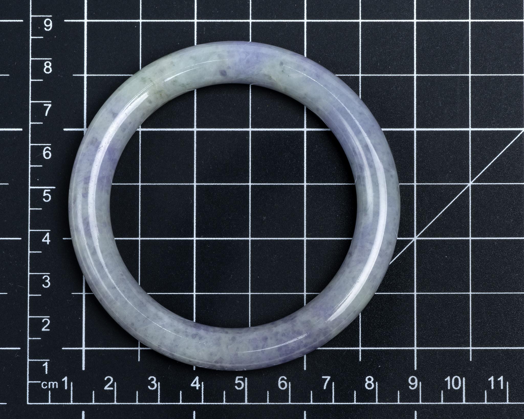 Lavender and Light Green Jadeite Jade Bangle, Certified Untreated In New Condition In San Francisco, CA