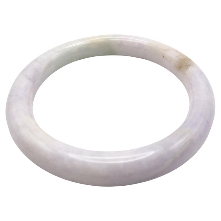 Lavender and Pale Celadon Jadeite Bangle Bracelet at 1stDibs