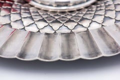 Lavender and silver embossed gum in an asymmetrical modernist style