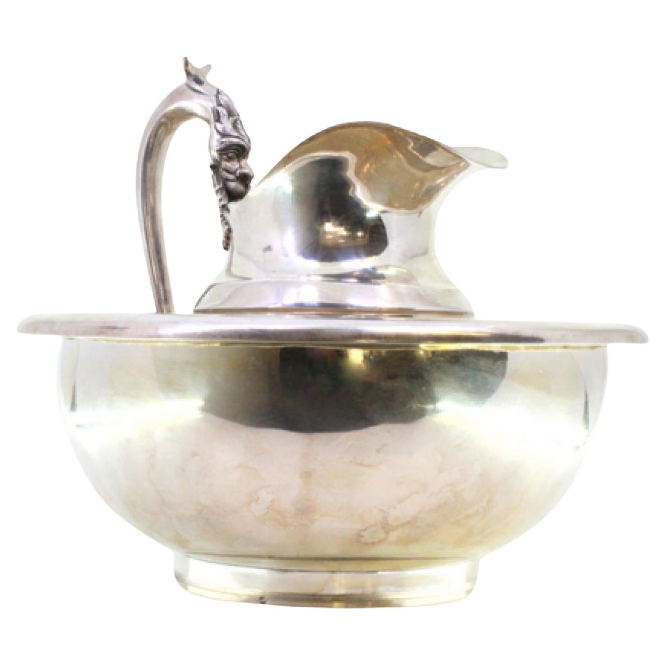 Lavender and silver gum with friezes, mask handle, and acanthus leaves For Sale