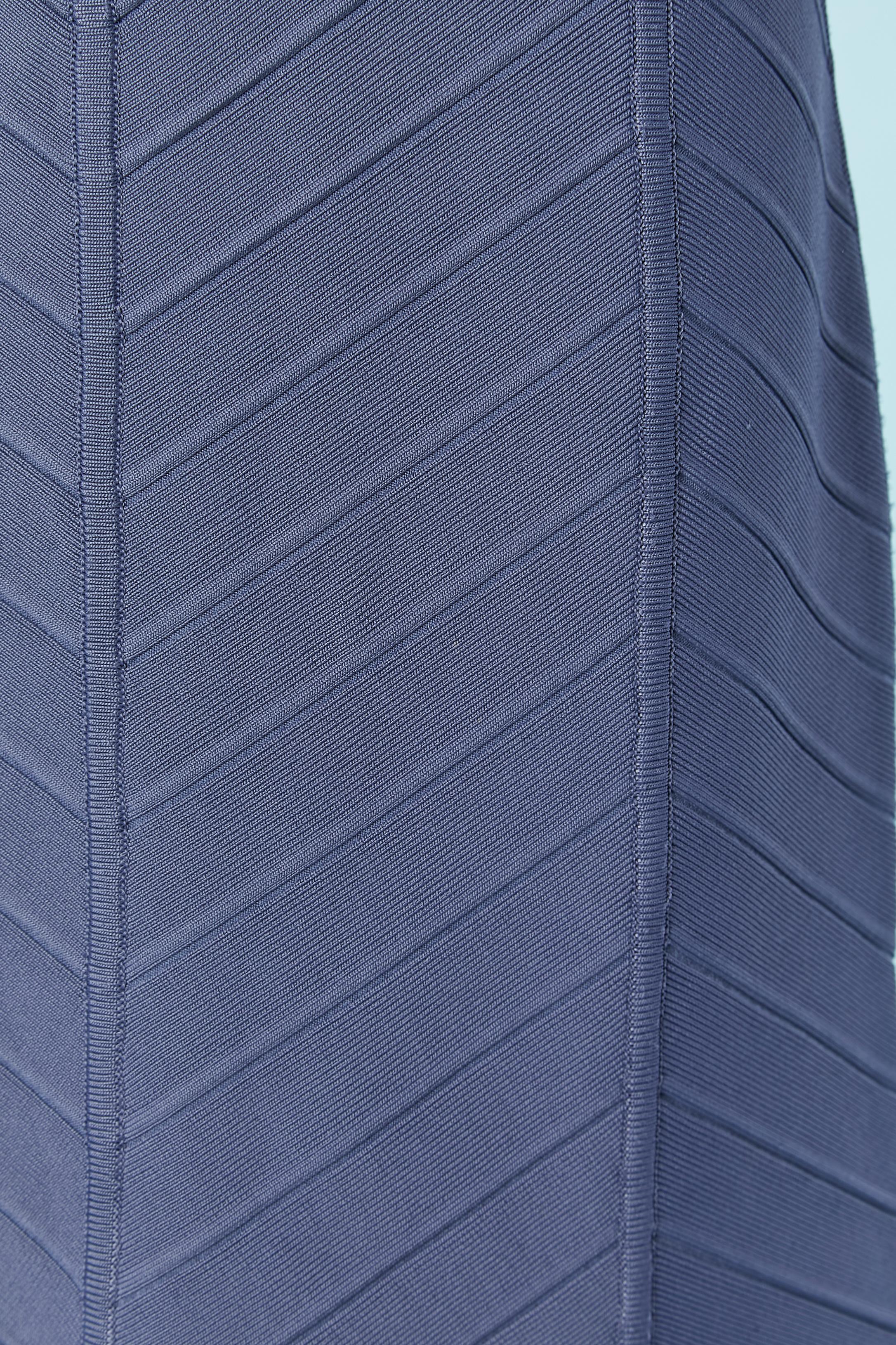 Vestido azul lavanda de punto de rayón sin espalda HERVE LEGER en Excelente estado para la venta en Saint-Ouen-Sur-Seine, FR