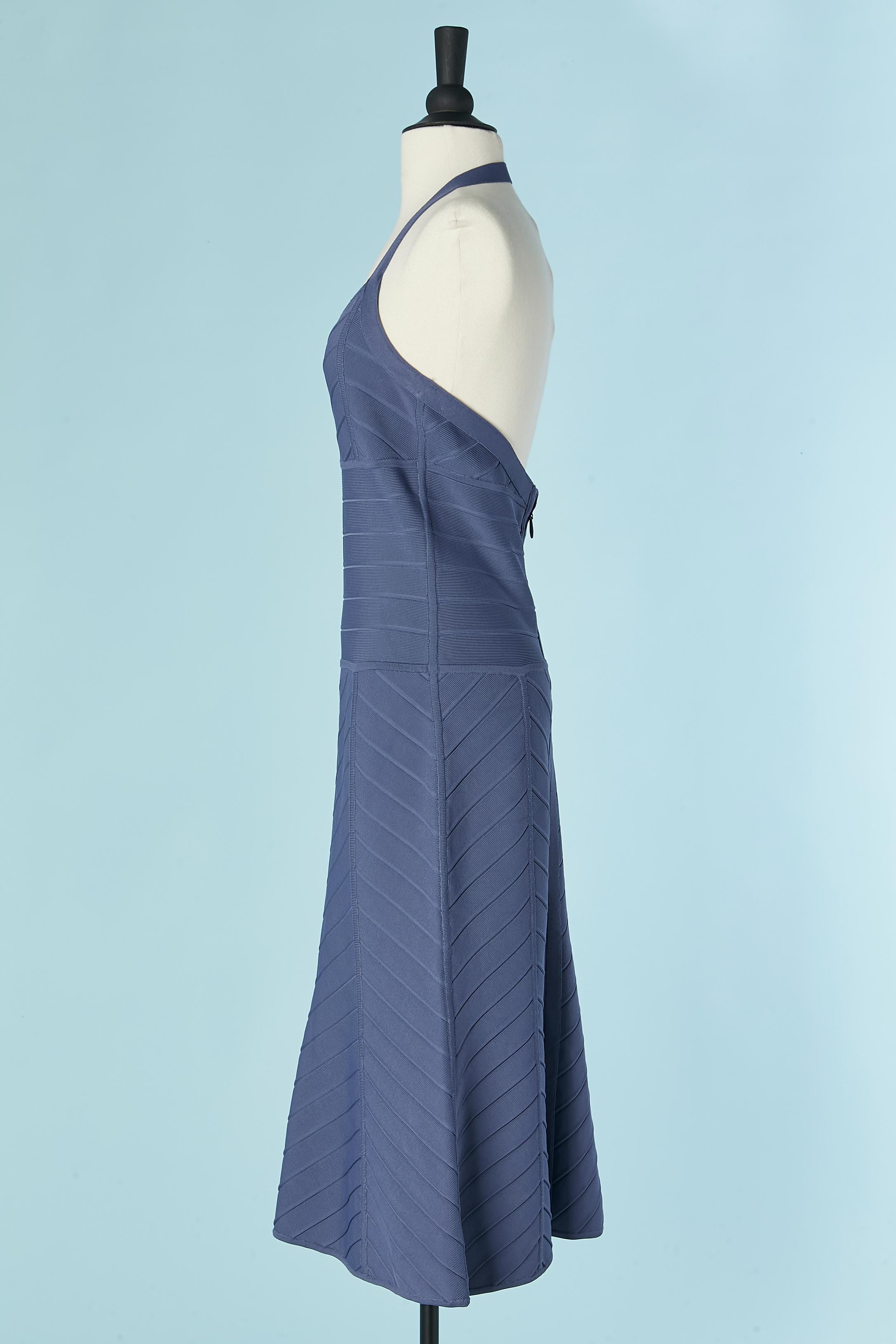 De las mujeres Vestido azul lavanda de punto de rayón sin espalda HERVE LEGER en venta