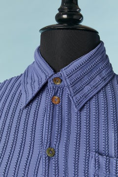 Lavender blue short sleeve shirt Jean-Paul Gaultier Classique