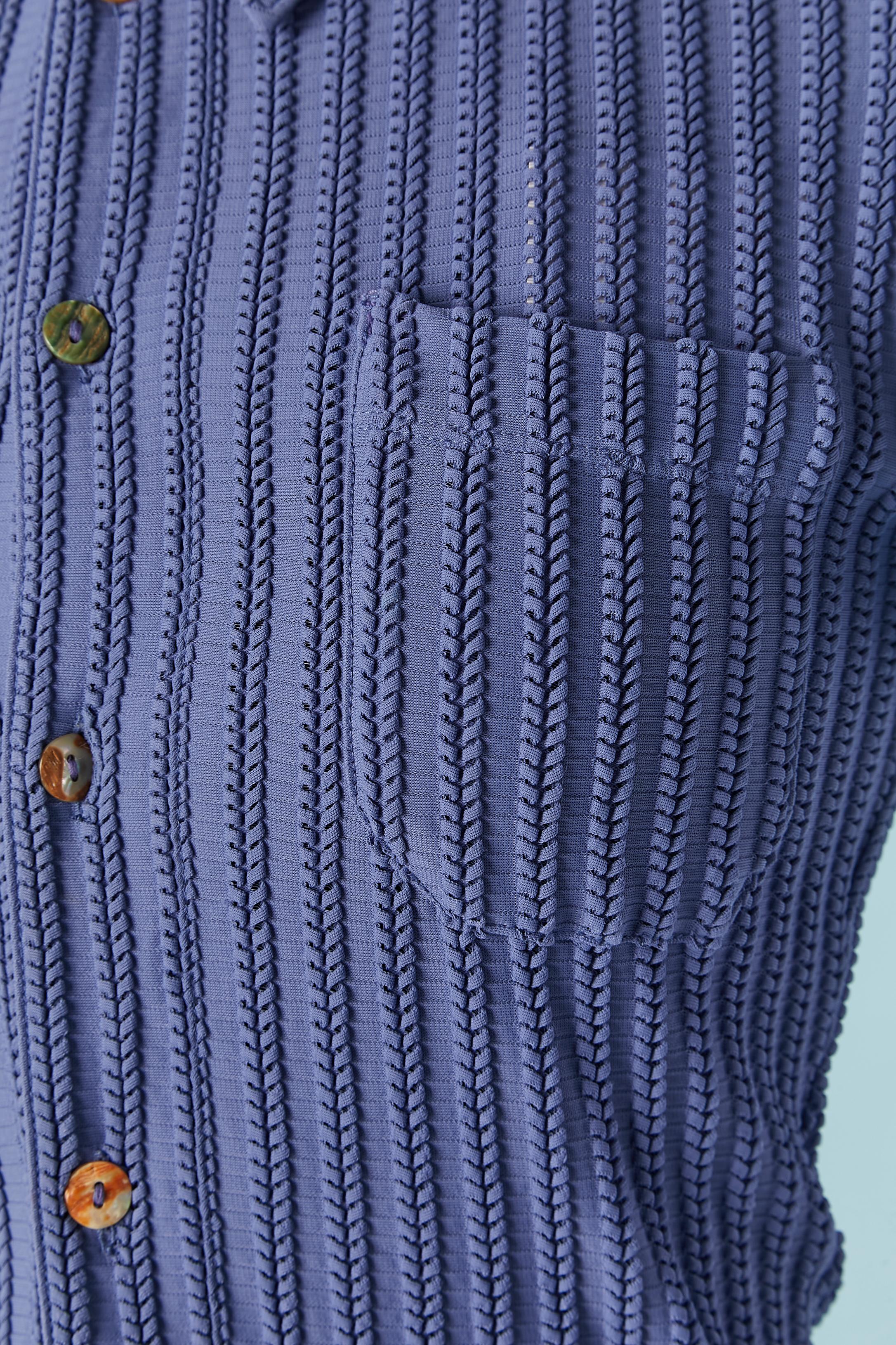 Blue Lavender blue short sleeve shirt Jean-Paul Gaultier Classique For Sale