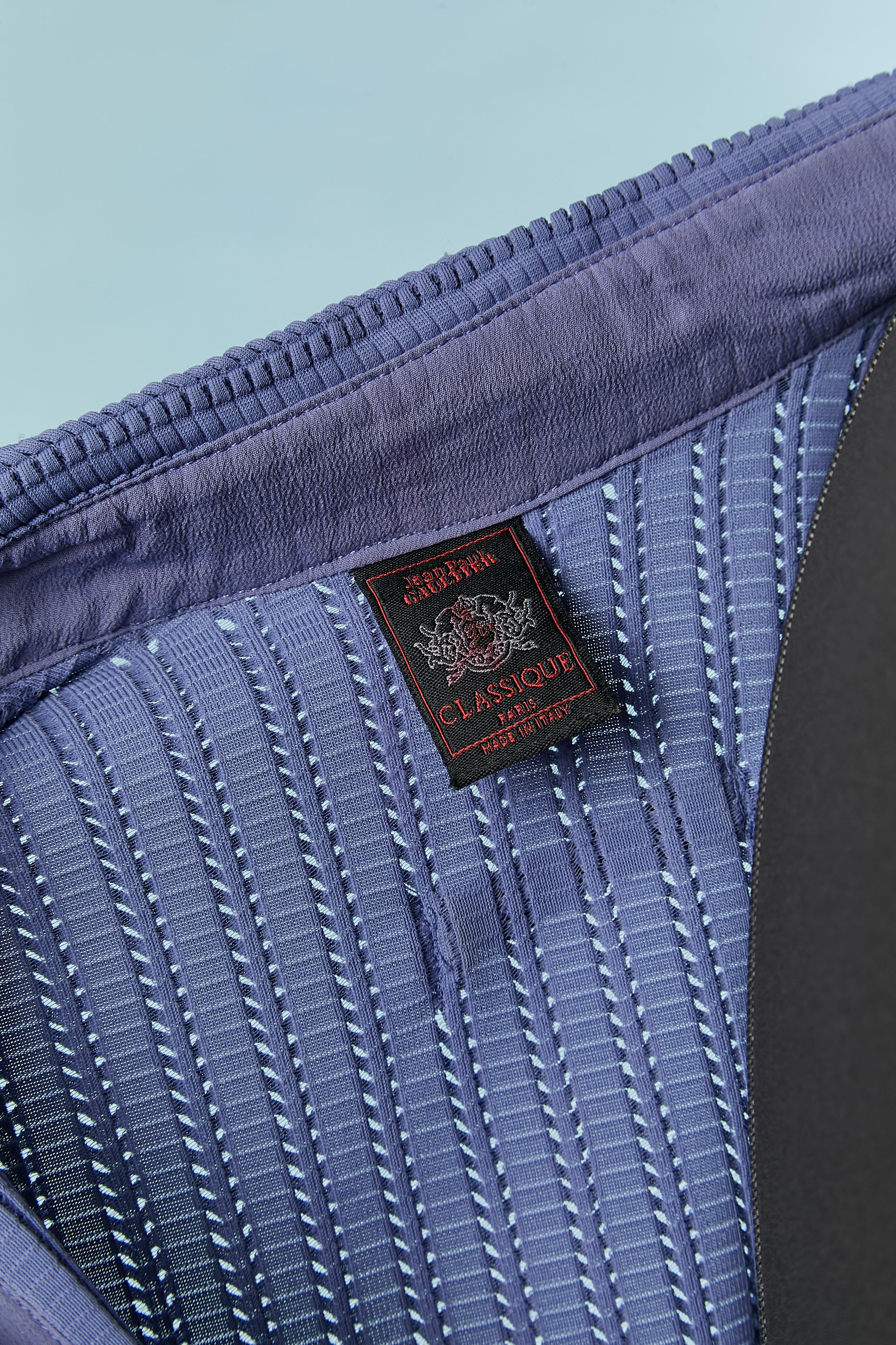 Lavender blue short sleeve shirt Jean-Paul Gaultier Classique For Sale 2