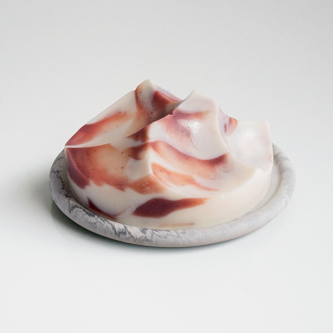 Contemporary Lavender Creme, Hand-Poured Soap, Erode Series by UMÉ Studio For Sale