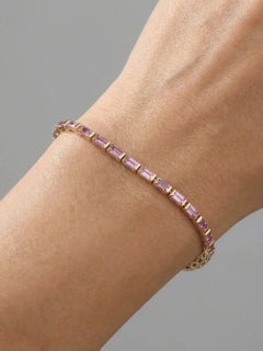Sogno di lavanda Bracciale Baguette in oro giallo 14K (personalizzato)