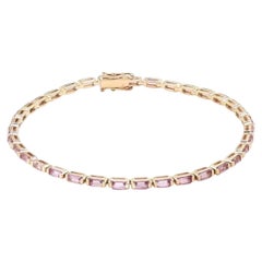Sogno di lavanda Bracciale Baguette in oro giallo 14K (personalizzato)