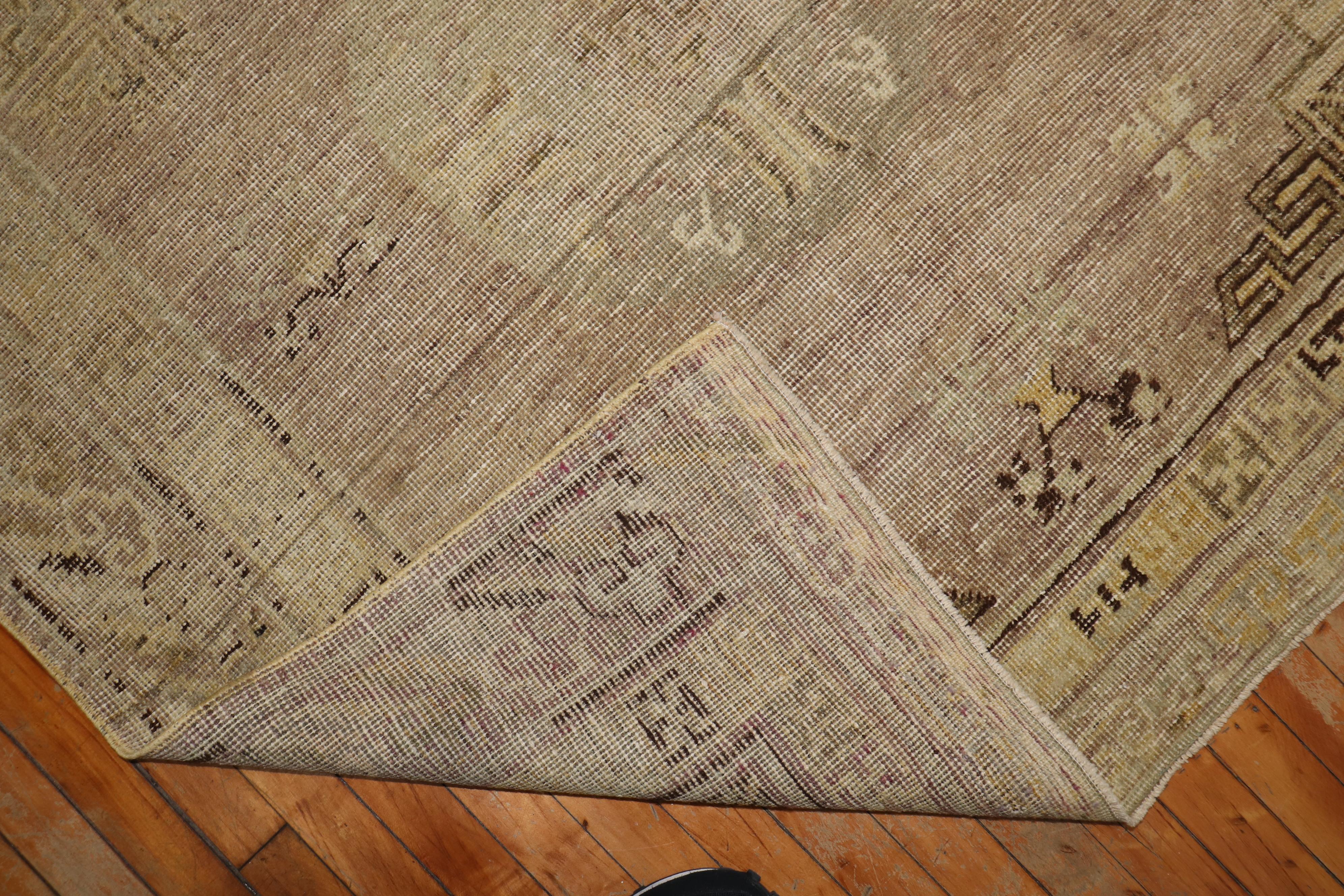 Lavender Gray Khotan 19th Century Rug In Good Condition For Sale In New York, NY