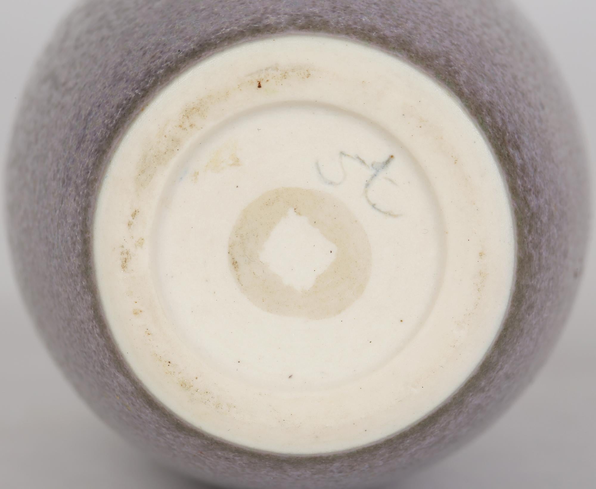 Lavender Hares Fur Glazed Porcelain Studio Vase in the Style of Berndt Friberg For Sale 3