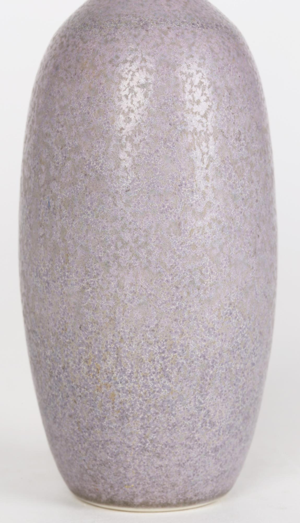 Lavender Hares Fur Glazed Porcelain Studio Vase in the Style of Berndt Friberg For Sale 6