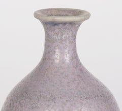 Lavender Hares Fur Glazed Porcelain Studio Vase in the Style of Berndt Friberg